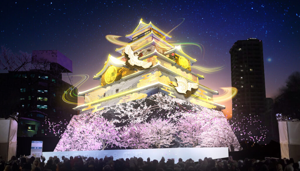 さっぽろ雪まつり』雪のHTB広場の大雪像「会津 鶴ヶ城」の